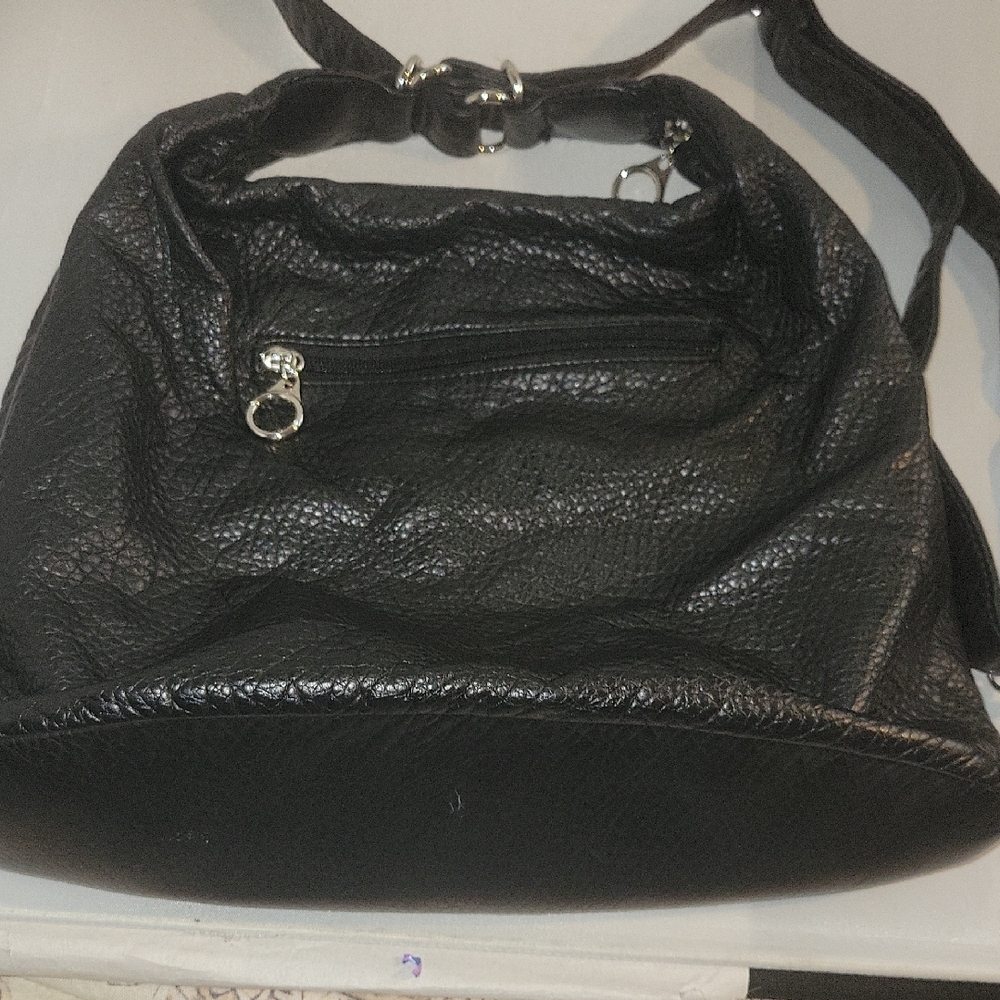 Faux Crushed Leather Women's 3-way. Bag.Crossbody.Backpack - Picture 3 of 5